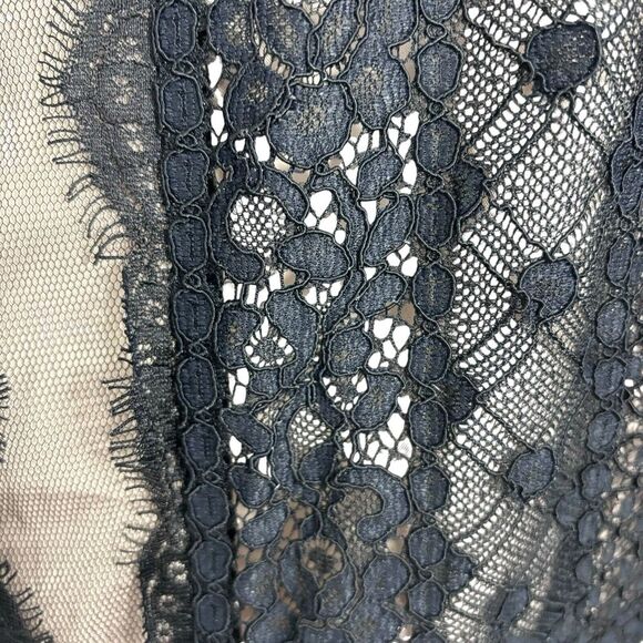 Chicos Black Lace Sheath Dress w/Nude Lining Whimsigoth Sleeveless Size 3 - Picture 6 of 9